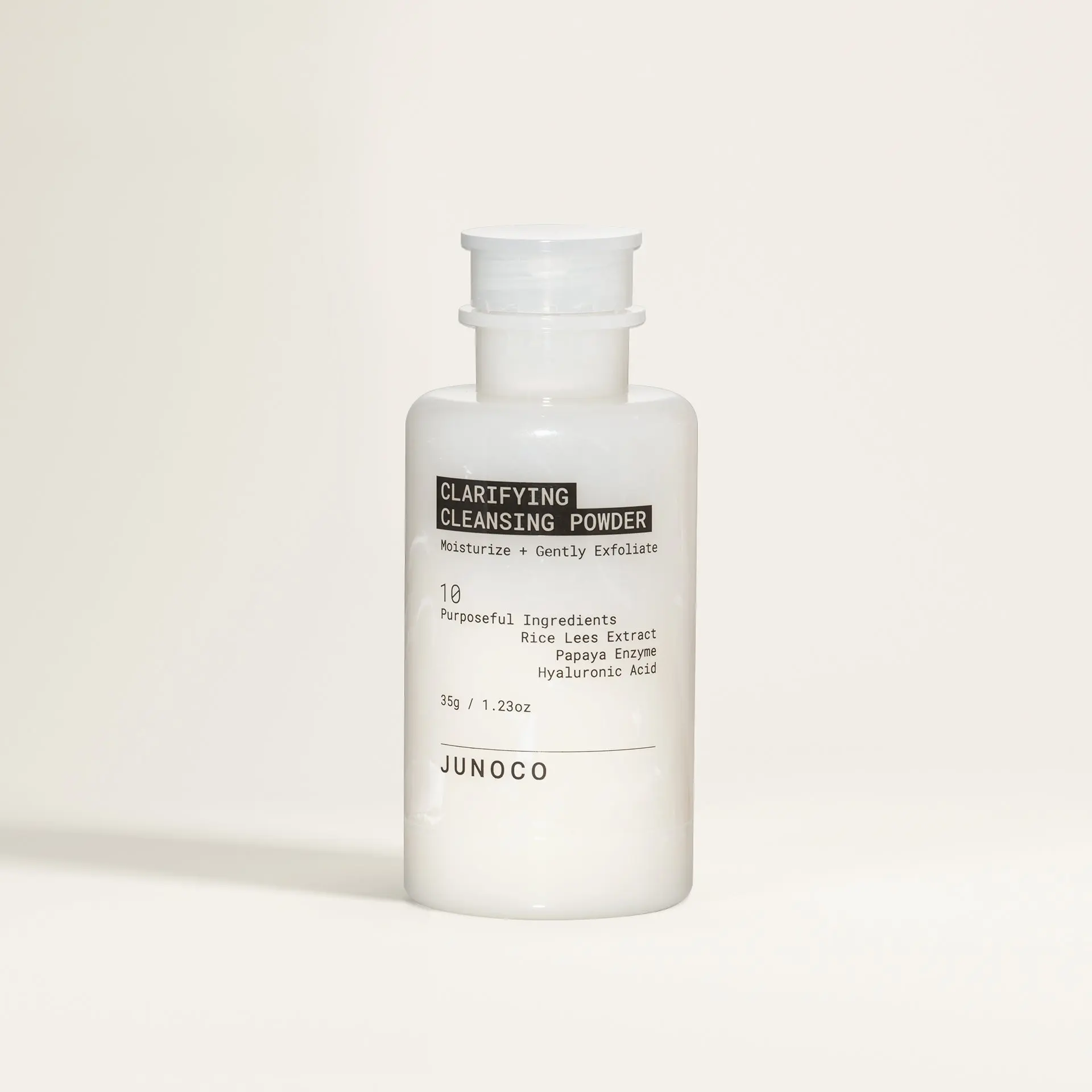JUNOCO Jade  Clarifying Cleansing Powder - Facial Cleanser & Gentle Daily Exfoliator - 35 gr . With Hyaluronic Acid