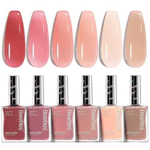 Beetles Jelly Nail Polish Set - urgundy Pink Nude Quick Dry Nail Polish Fingernail Polish Fast Drying & Long Lasting Nail Polish Nail Strengthener Polish matrix Gel Brown Manicure Cutics  Black Friday Winter Nail Christmas Gift