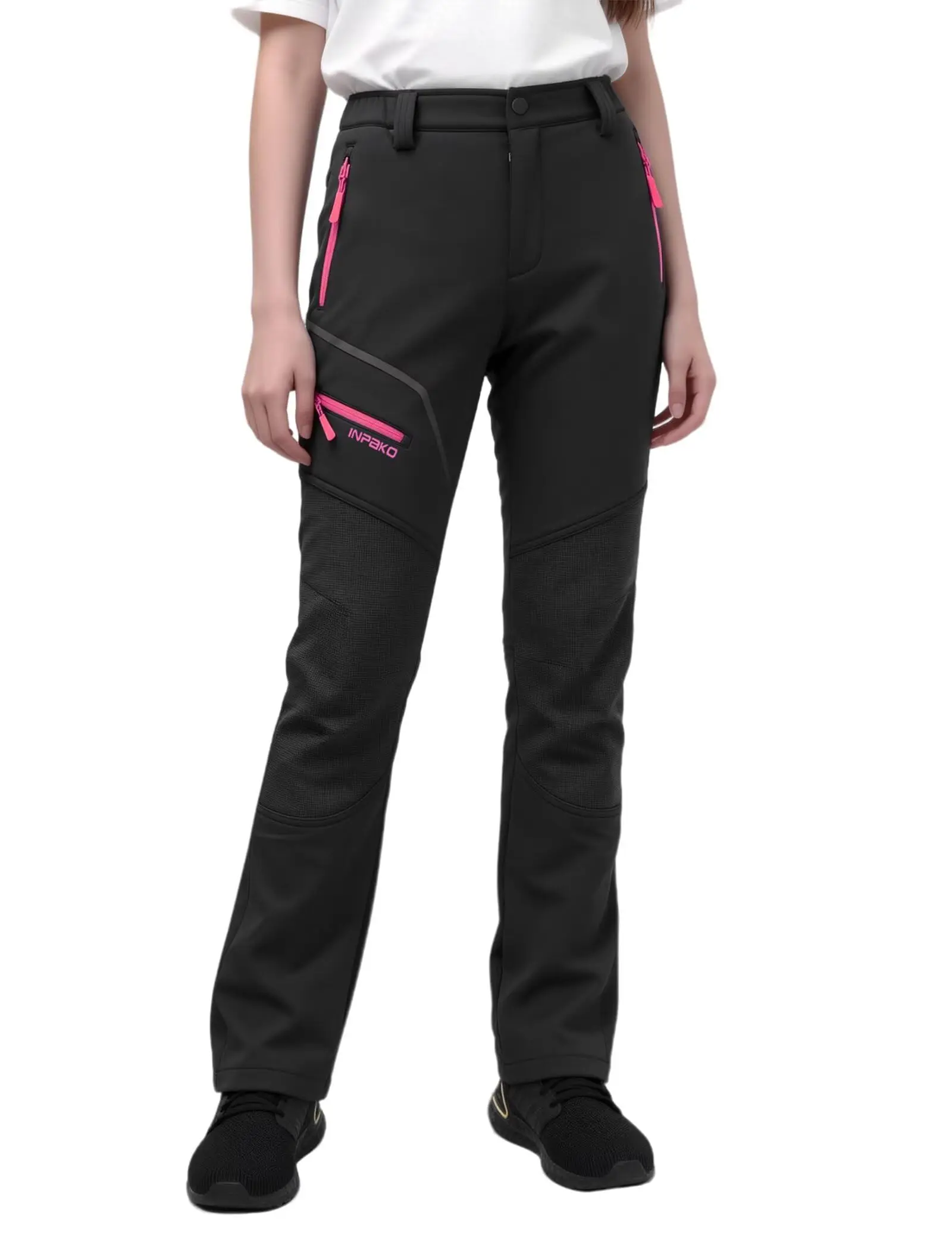 Women's Full-Length Fleece-Lined Waterproof Windproof Snow-Insulated Outdoor Hiking Joggers