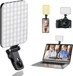 Clip-on LED Selfie Light, Portable Video Light, Rechargeable Dimmable Phone Light, Suitable for Makeup, Photography, Live Streaming, Vlog, TikTok, Equipped with USB Type-C Charging Cable.
