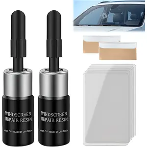 Windshield Crack Repair Kit, 2 Bottles Nano Glass Crack Repair Liquid Quick Windshield Repair for Chips and Cracks, Bulls-Eye and Star-Shaped Crack