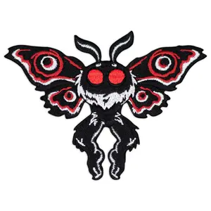 Mothman Cryptid Creature Embroidered Iron-On Patch