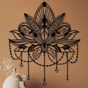 Lotus Pattern Metal Wall Decor, Lotus Wall Art, Hanging Wall Art, Wall Decor for Home Living Room Bedroom, Home Decor, Room Decor, Bedroom Accessories, Ornaments, Wall Decoration