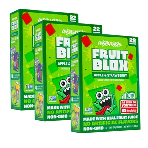 FruitBlox Unspeakable Apple Strawberry Fruit Snacks, 66 Count