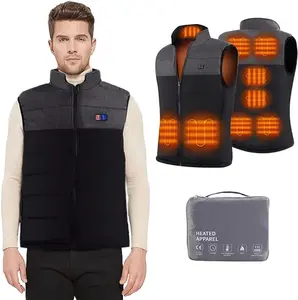 Heated Vest for Men Women, Mens Dual control Switch Heated Vest with 9 Heating Zones(Not include Battery)