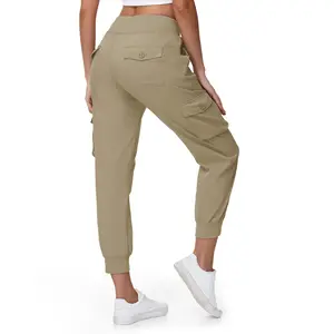 TBMPOY Women's Lightweight Cargo Pants Quick Dry Outdoor Hiking Cropped Joggers Casual Travel Ankle Pants with Pockets