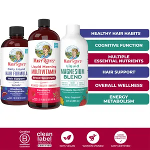 MaryRuth's Daily Multivitamin, Hair, & Magnesium Support Bundle – Liquid Morning Multivitamin 32 oz - Daily Liquid Hair Formula 15.22 oz – Liquid Magnesium 30 oz