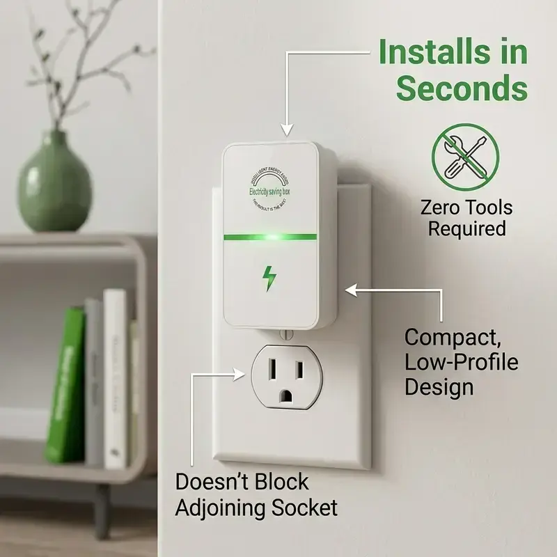 Household Plug-In Power Device Electricity Saving Box,28KW Electricity Saving Box (90V-250V),Surge Protector&Thermoregulation,for Home/Office/Restaurants/Factory