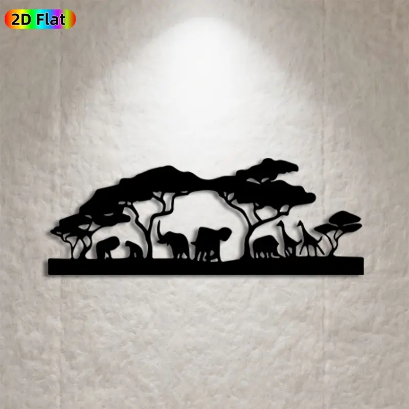 1pc Safari Animal Metal Wall Art, Vivid Safari Animal Statue Mural, Ideal Gift for New Year, Easter, Safari Decor Enthusiasts, Weather-Resistant Metal Wall Decor Wall Sculptures, Perfect for Patio Wall & Garden Fence, Exquisite Outdoor Decor