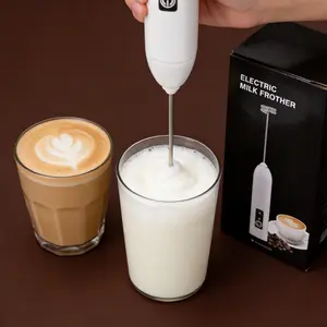 Milk Frother Wand Rechargeable Handheld Drink Mixer, USB-C Electric Whisk with Stainless Steel Whisk for Coffee, Lattes, Cappuccino, Matcha, Hot Chocolate&Creamer