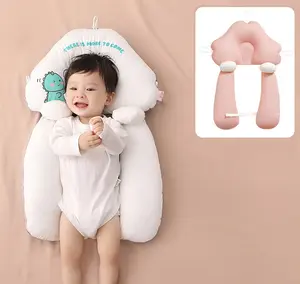 Newborn U-Shaped Pillow, Anti-Spit-Up Curved Slope Pillow, Pure Cotton Soft Multi-Functional Baby Pillow For 0-24 Months