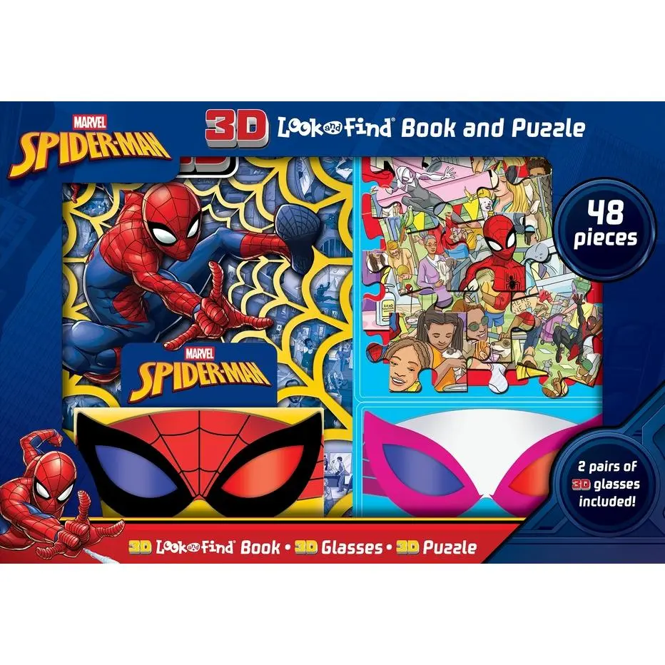 Marvel Spider-Man: 3D Look and Find Book and Puzzle -- Art Mawhinney - Hardcover