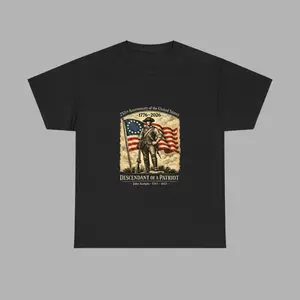 Personalized USA 250th Anniversary Shirt – Descendant of a Patriot Tee, 1776–2026 American Heritage Printed T-Shirt