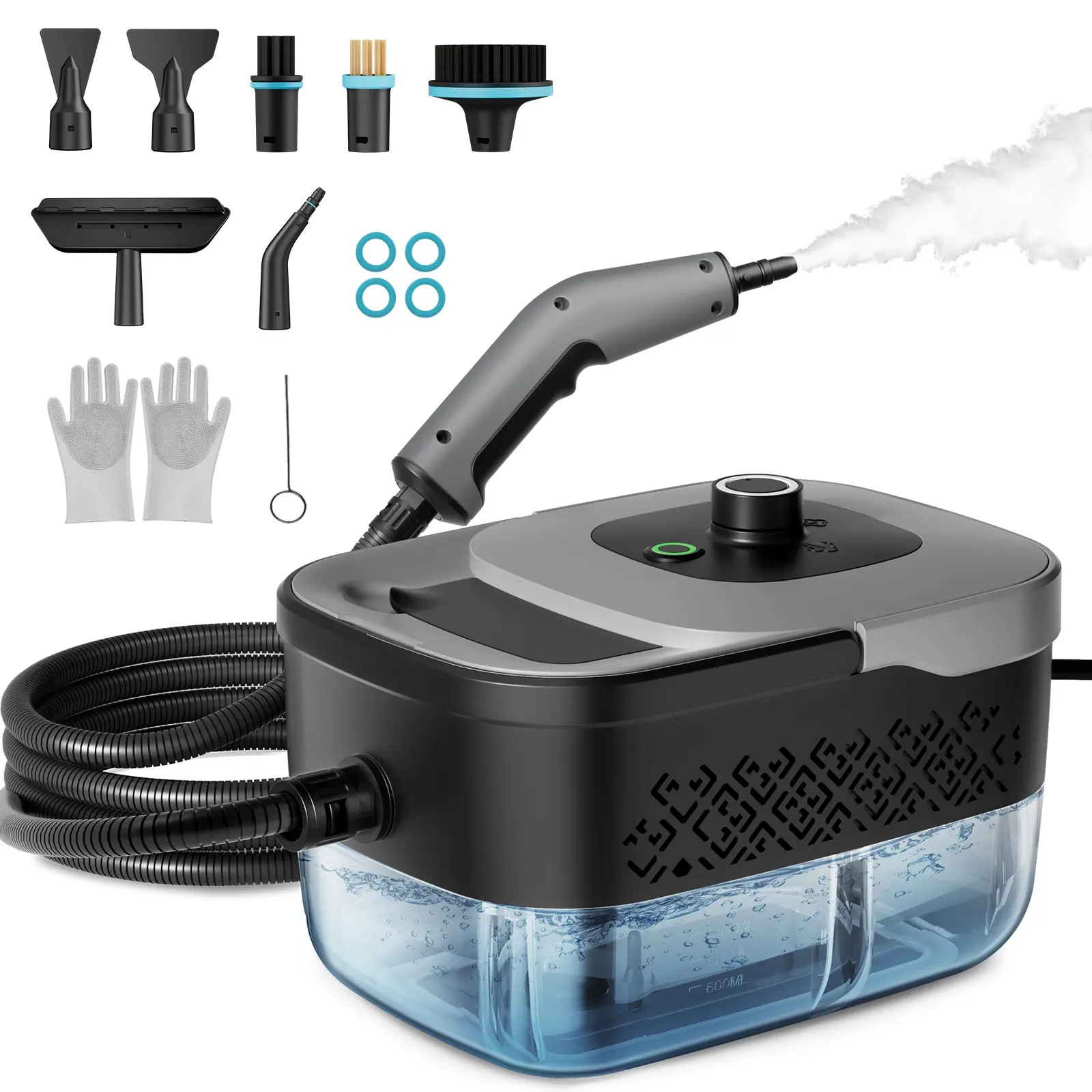 【BackToSchool】2026 New G1 Handheld Steam Cleaner for Home Use, Pressurized Portable Steam Cleaners with 54oz Water Tank, 11.5ft Reach, Gentle Scrapers & Multi-Surface Accessories for Kitchens, Bathrooms, Floors, Cars, Nylon Brushes, Eco-Friendly