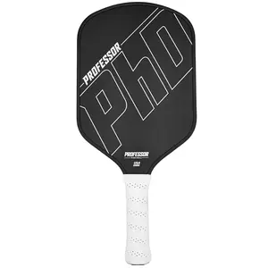 Professor PhD Raw Carbon Fiber Pickleball Paddle - 16MM - USA Pickleball Approved - Honeycomb Core - Power & Control