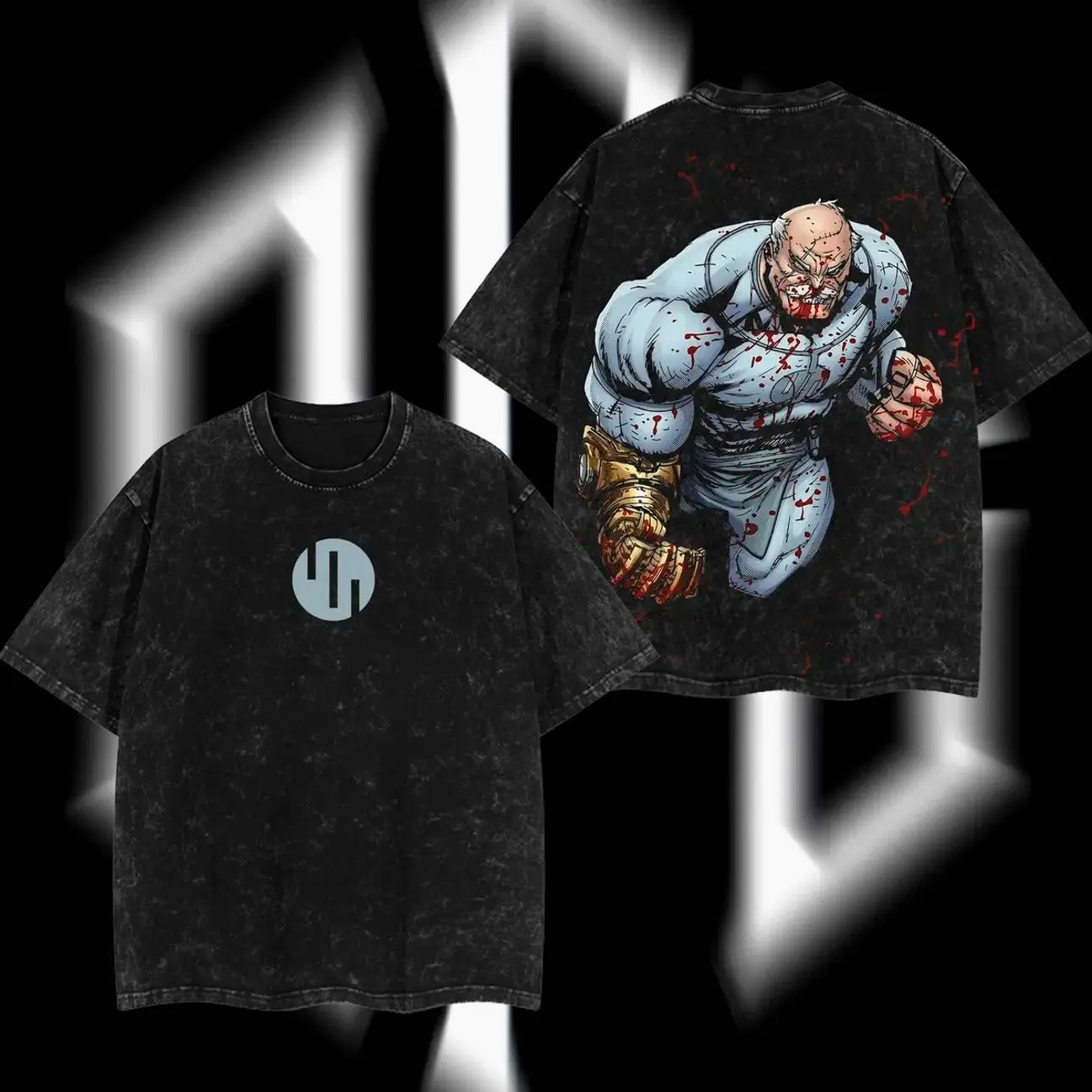 SuperStyle Limited Edition Conquest Viltrumite Invincible War Superhero Comics Double Print Lightweight Acid Washed Oversize Seamless Fabric Apparel, Men's Short-Sleeve Graphic Cotton Streetwear T-Shirt 8IG
