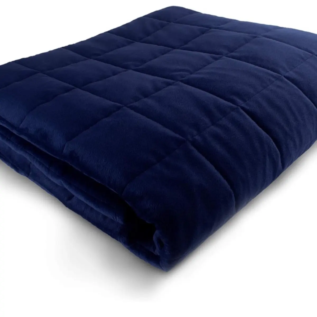 Heavy Weighted Blanket - 60"x80" - 15-Lbs - Queen/King Size Bed - Calming Stimulation Sensory Relaxation - Navy Blue - No Cover Required