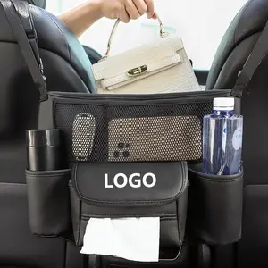 Car Seat Storage Bag, Multi-Layer Organizer, Paper Towel Holder, Cup Holder, Hanging Gap Pouch, Large Capacity, Fits Multiple Car Models