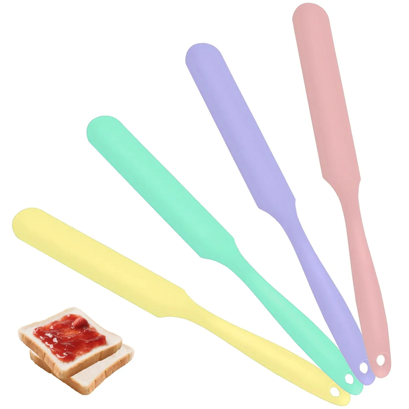 Multifunctional Silicone Spatula Set, Food-Grade Thickened Butter Cream Scraper, Easy to Clean Jar Scraper for Kitchen & Restaurant Baking Utensils, Baking Utensils Supplies, Baking Tools, Baking Accessories, Baking Gadget