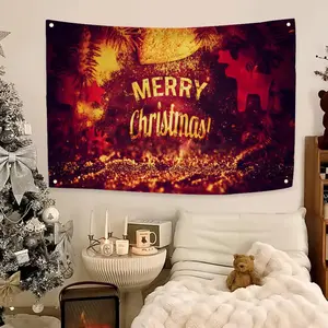pretty merry Christmas festival Flags Flag - Ultra Soft Skin-Friendly Machine Washable Fade Resistant Banner | HD Print Lightweight Durable Outdoor Indoor Garden Flag