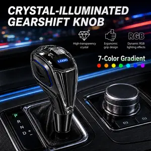 7-Color RGB LED Crystal Gear Shift Knob, Rechargeable Automatic Transmission Shifter with Touch Control & Twist-On Installation, Luxury Crystal Gear Handle for Car Interior Modification  #Summervibes