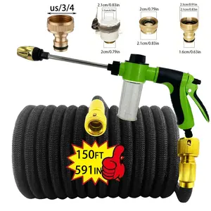 High Pressure Garden Hose, Expandable Magic Hose for Watering & Cleaning, Us3/4 Thread Sprinkler Head, Water Hose Nozzle, Spray Device for Gardening, Nozzle for Hose Outdoor