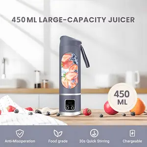 Ultimate Portable Juicer Blender, USB Rechargeable LED Display & Leak Proof Design for Smoothies & Liquid Diet, Makes Shakes & Baby Food in Seconds, On-The-Go Perfect Travel Mate Cup Juicer & Fresh Juice Maker, Compact Blender for Home & Outdoor Camping