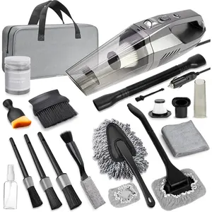 Car Cleaning Kit, Car Vacuum Kit, Car Interior Detailing Kit with , Including 7Pcs Detailing Brush Set and Bag Ultra-Absorbent Double-Sided Towel