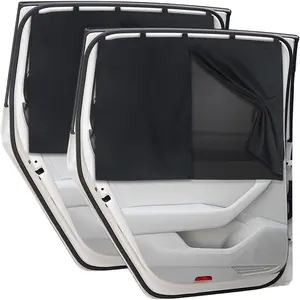 Car Window Shades, 2 PCS Magnetic Double Layer Auto Sun Shade for Side Windows Privacy Full Covers/Half Shade Options Back Car Window Curtains for Baby Protection