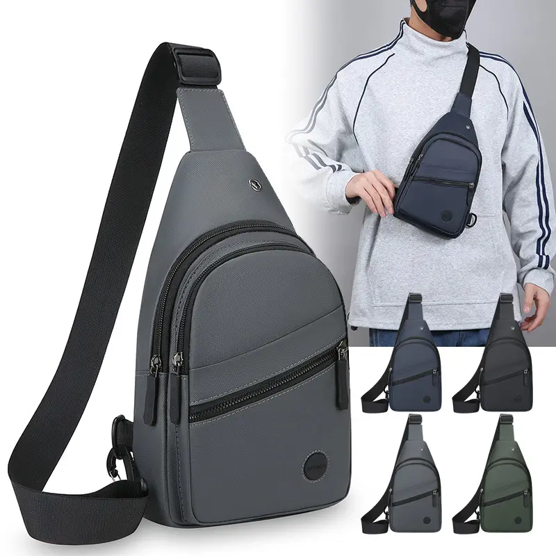 Waterproof Sling Bag for Men, Multi-Color Chest Crossbody Backpack - Lightweight Chest Bag with Headphone Port, Removable Buckle Side Pocket, Adjustable Strap for Travel, Daily Outings, Gym & Outdoor Activities, Polyester, Crossbody Bag