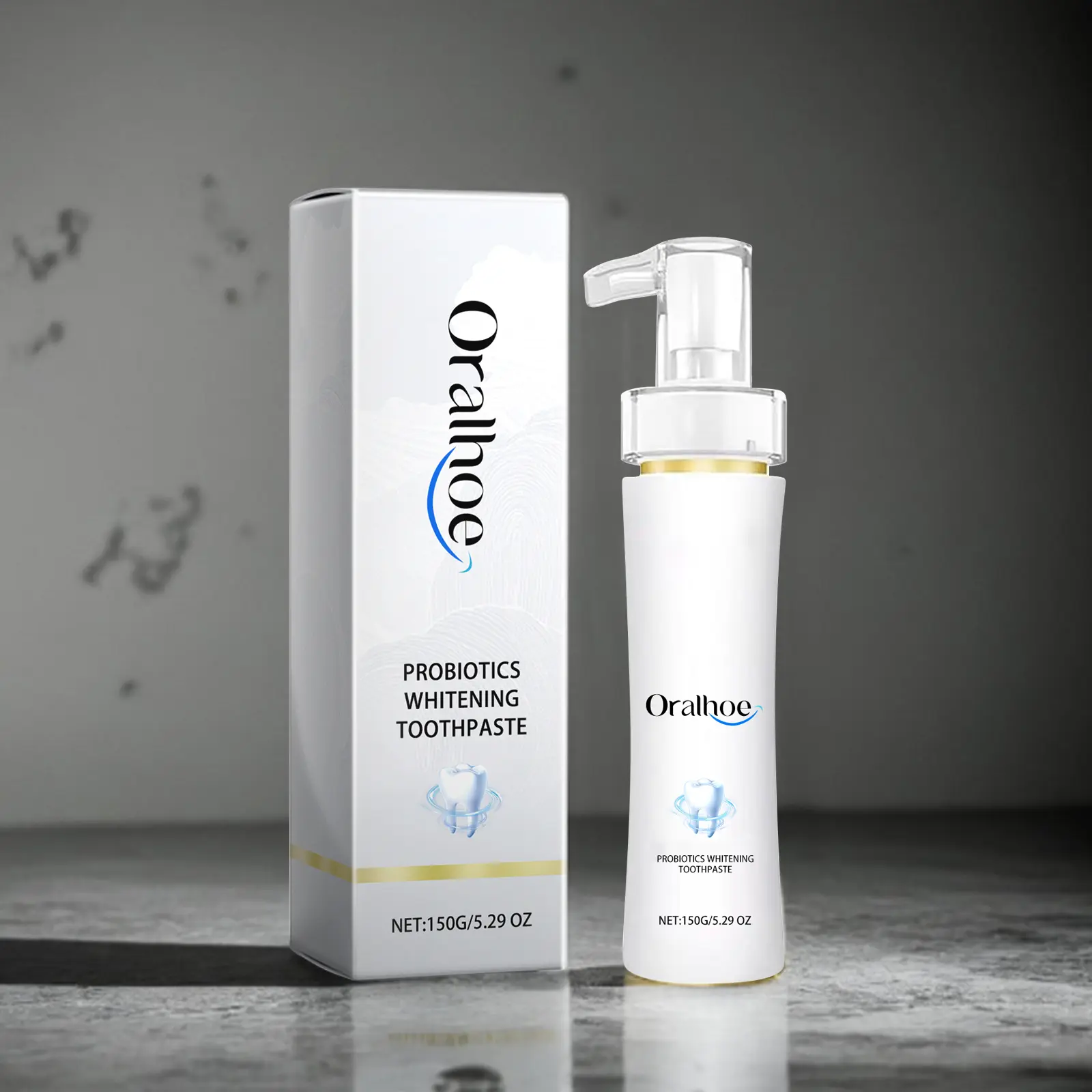 Oralhoe Push-button convenience Oral Probiotic Toothpaste - Dental Probiotics for Bad Breath, Teeth and Gums,