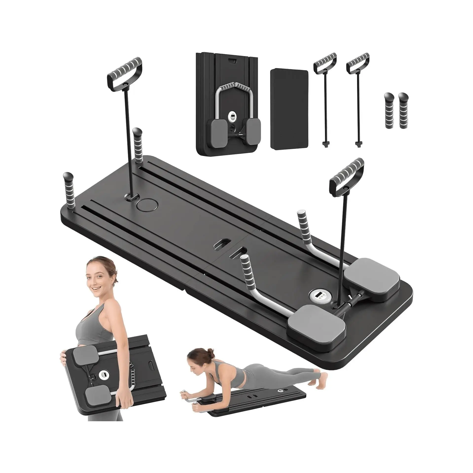 Multifunctional Abs Exercise BoardFoldable Home Pilates Exerciseboardequipped With Kneeling Pads Andtimers For Abdominal And Corestrength Training Multi-Functional Ab