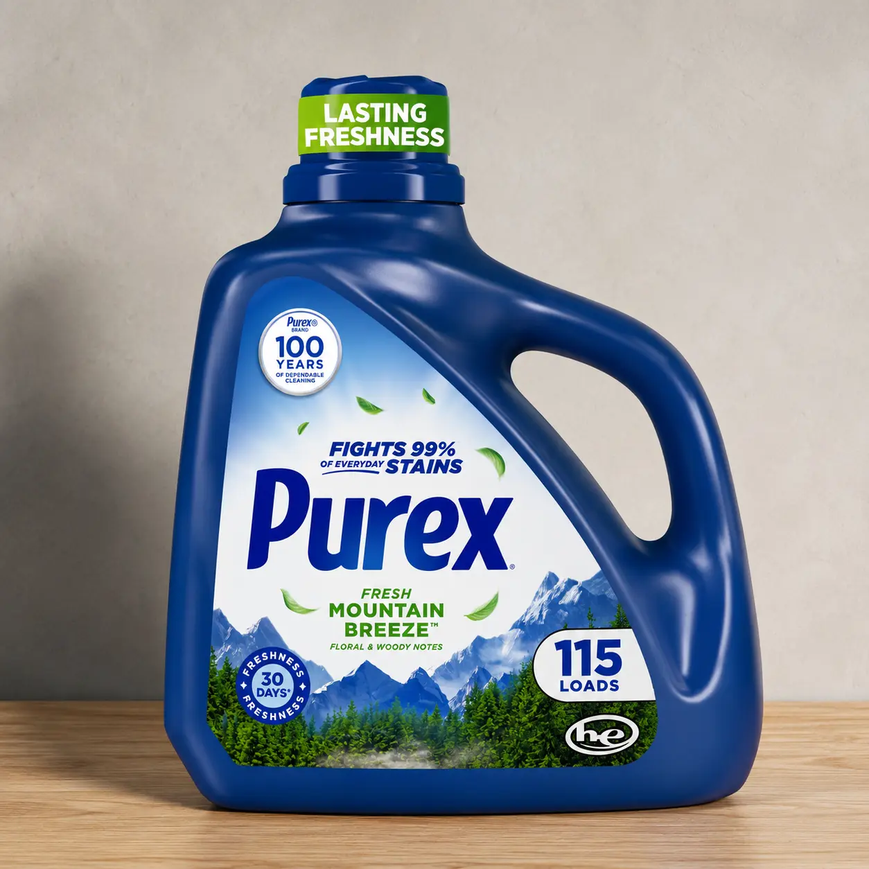 Purex Fresh Mountain Breeze Liquid Laundry Detergent, 150 fl oz, 115 Loads, HE Compatible