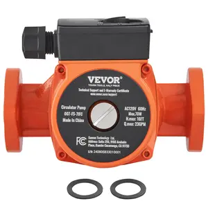 VEVOR 007-F5-7IFC Hot Water Recirculating Pump, 110V, 70W 23 GPM Hot Water Circulation Pump, 1" NPT Flange 3-Speed Circulator Pump, Quiet Operation Circulator Pump for Home Water Heater System