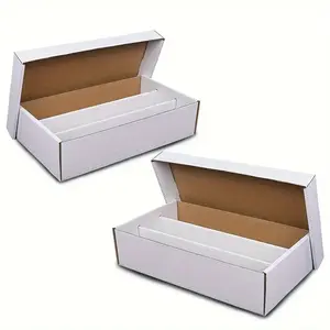 2Pcs 3000 COUNT CORRUGATED CARDBOARD BASEBALL TRADING CARD COIN SLABS STORAGE BOX NEW Upgraded Version Organizing Organizer