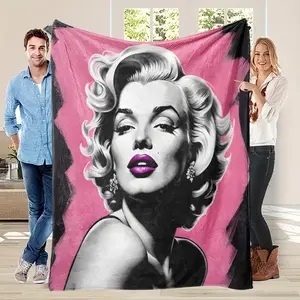This Marilyn Monroe portrait patterned machine-washable flannel Lightweight Throw Blanket is perfect for home décor, beds, sofas, car trips, and camping. A perfect Christmas and birthday gift, suitable for all seasons.