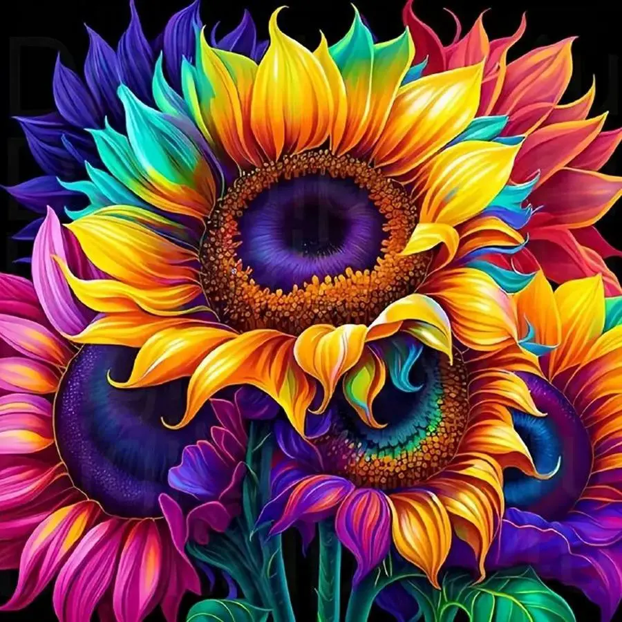 Sunflower Pattern DIY Diamond Arts Colorful Painting Kit without Frame, DIY 5D Diamond Arts Colorful Painting Kit, Wall Art Decor for Home, Craft