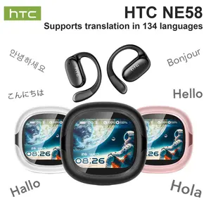 HTC NE58 OWS Translator Bluetooth Earbuds LED Multi-function Touchscreen Bluetooth 6.0 Headphones  Real-time Translation in 134 Languages ​​Hi-Fi Sound Quality HD Calls Suitable for Entertainment, Music, Travel, and Office