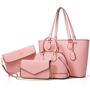 BAGSURE Women's 4PCS Purses Set - Synthetic Leather Fashion Tote Bags(Largest bag: 10.5 x 13 inches), Crossbody Bag & Wallet Combo, Durable Organizer, Womens Gifts, Accessories for Women, Gifts For Women