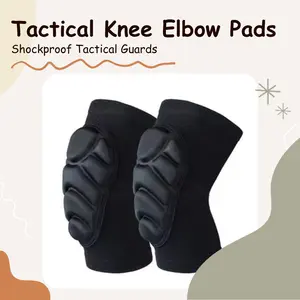 Tactical Knee Elbow Pads Shockproof Guards for Training Running Obstacle Anti-Collision Bracers Thickened Foam & Stretch Fabric,  knee pads basketball ewing summervibes,  Sports knee brace, meniscus t ear