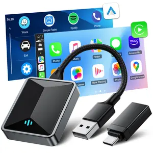 【JumpstartSale】LAMTTO 2 in-1 Wireless Adapter for OEM CarPlay/Android Auto Wireless Adapter, Converts Wired to Wireless for Factory Wired CarPlay Cars from 2016, Type-C/USB, Plug & Play | Gifts