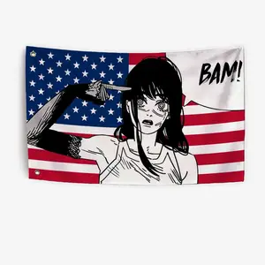 War Devil Yoru from Chainsaw Man Anime USA Flag - American Outdoor Decorative Flag, Garage Flag & Tapestry Decoration Wall Hanging Print Artwork