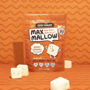 Max Sweets Burnt Caramel Max Mallow - Gluten-Free, Soy-Free & Sugar-Free Marshmallow 3 pack