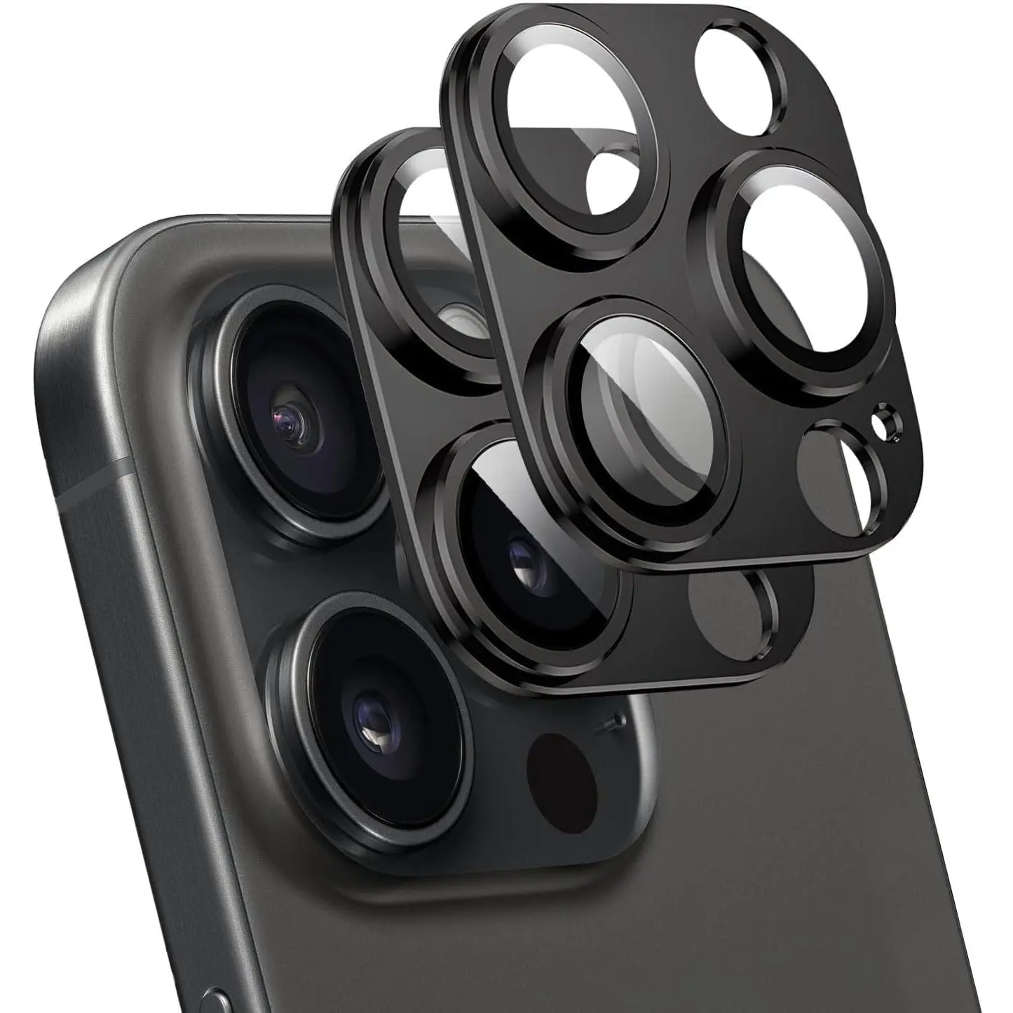 2 Pack Designed for iPhone 14 Pro/iPhone 14 Pro Max Camera Lens Proecor,Alloy Meal Camera proecor wih empered Glass Screen Proecor,Scrach Resisan,Easy o Insall (Black)