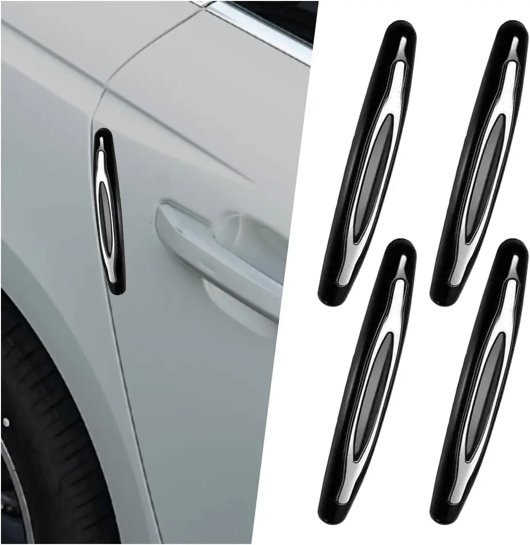 [DealsForYouDays]4PCS Car Door Edge Guards,Anti-Scratch Car Door Protector Trim Strip with Self Adhesive for Car Decor,Universal Exterior Car Accessories Door Guards for Cars Trucks SUVs (Black)