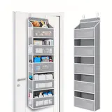 5-Tier Over-the-Door Hangable Fabric Storage Organizer with Large Mesh Pockets - Sturdy, Lightweight, Compact, No-Drill Easy Installation Household Item for Closet Organization, Storage Organization, Home Decor Needs