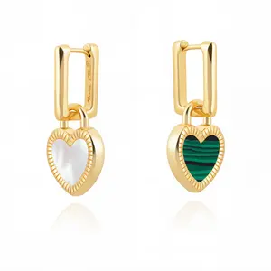 Milan Chiva 14K Gold Plated Small Huggie Dangle Earrings for Women Lightweight Trendy Heart Dainty Jewelry in Elegant Gift Box