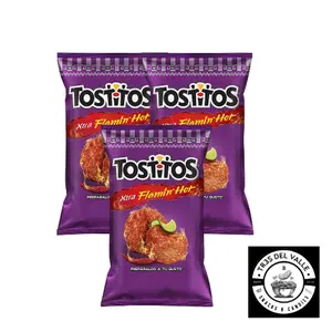 Tostitos 11 Pack Flamin' Hot Crispy Crunchy Spicy Snack Flavor Chip Medium Size Perfect for Guac and Parties