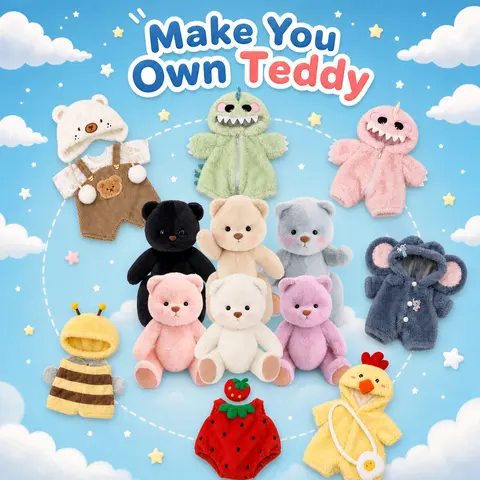 GETAHUG 12-inch Doll Clothing Set - Clothes for Dolls, Adorable Teddy Bear & Elephant & Bee Costumes, Dress Up Accessories for Birthdays, Playtime Gifts