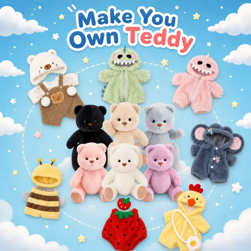 GETAHUG 12-inch Doll Clothing Set - Clothes for Dolls, Adorable Teddy Bear & Elephant & Bee Costumes, Dress Up Accessories for Birthdays, Playtime Gifts